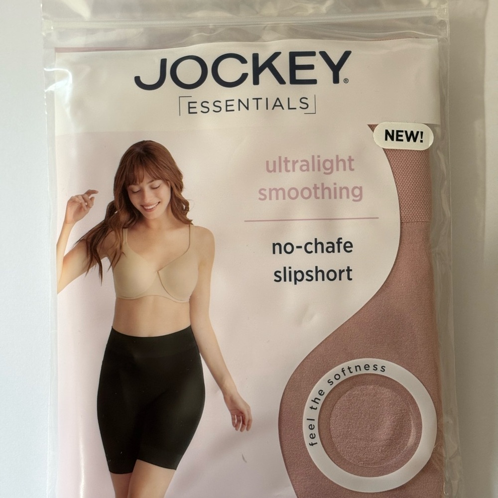 Jockey Essentials Womens No Chafe Slipshort Ultralight Smoothing Pink 5XL New
